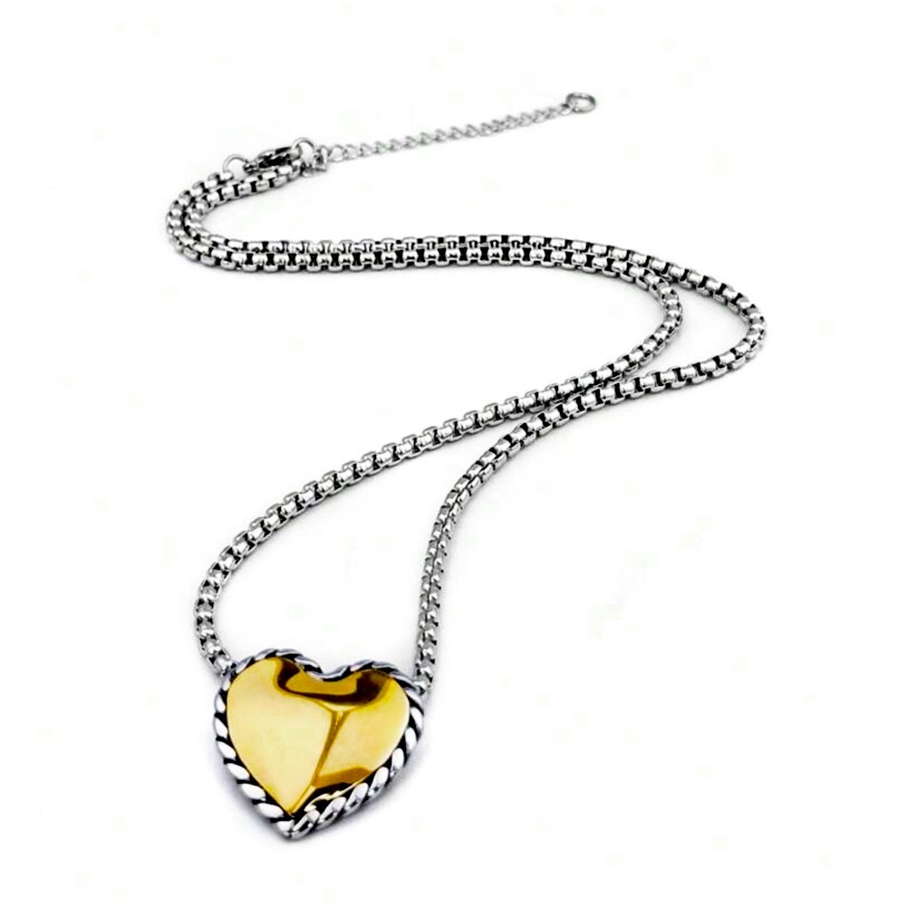 Twisted Cable Heart Pendant Necklace